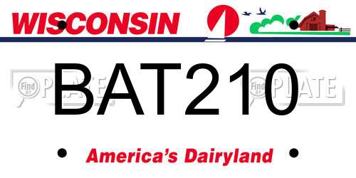 BAT210 Wisconsin License Plate