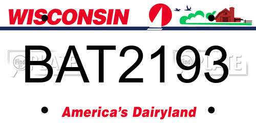 BAT2193 Wisconsin License Plate