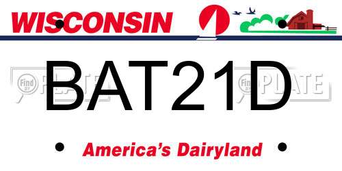 BAT21D Wisconsin License Plate