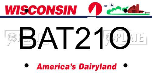 BAT21O Wisconsin License Plate