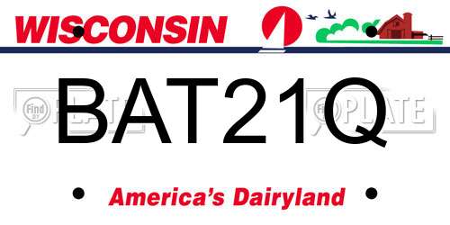 BAT21Q Wisconsin License Plate