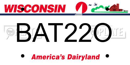 BAT22O Wisconsin License Plate