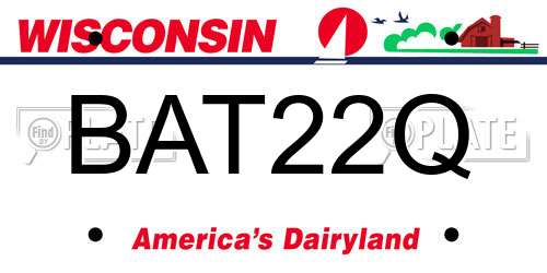 BAT22Q Wisconsin License Plate
