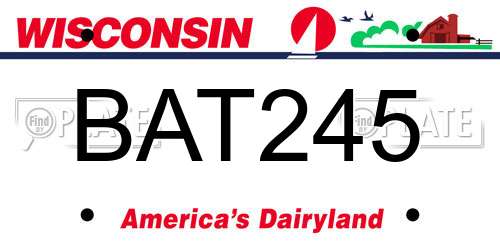 BAT245 Wisconsin License Plate