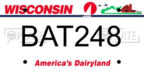 BAT248 Wisconsin License Plate