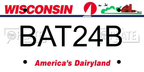 BAT24B Wisconsin License Plate
