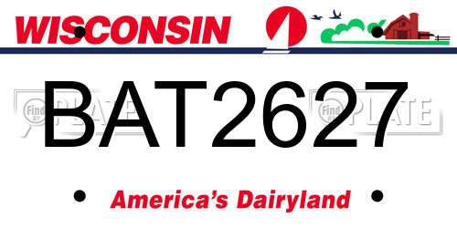 BAT2627 Wisconsin License Plate