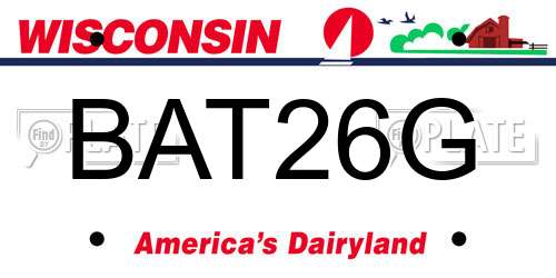 BAT26G Wisconsin License Plate