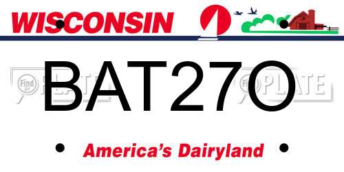 BAT27O Wisconsin License Plate