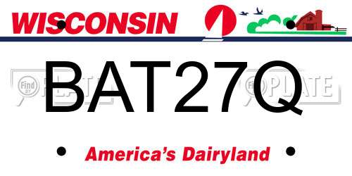BAT27Q Wisconsin License Plate