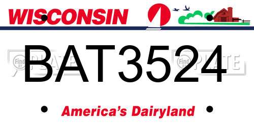 BAT3524 Wisconsin License Plate