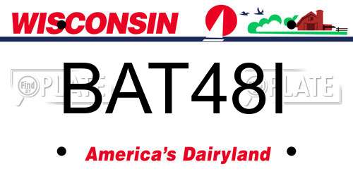 BAT48I Wisconsin License Plate
