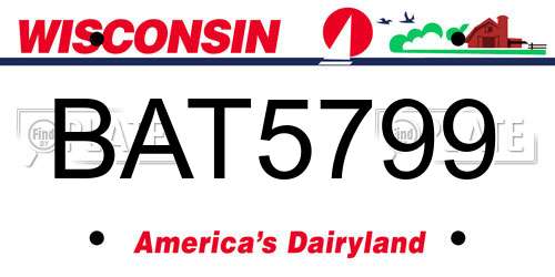 BAT5799 Wisconsin License Plate