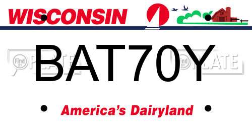 BAT70Y Wisconsin License Plate