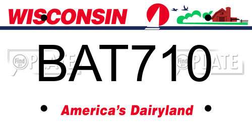 BAT710 Wisconsin License Plate