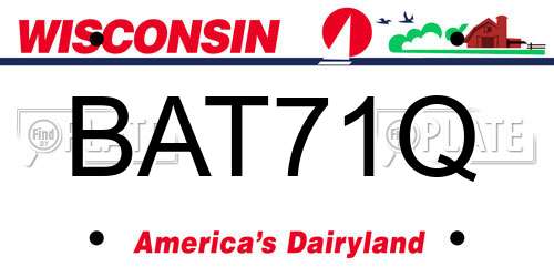 BAT71Q Wisconsin License Plate