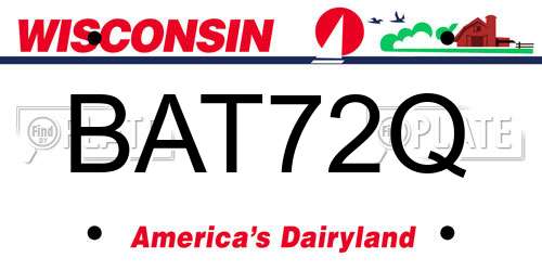 BAT72Q Wisconsin License Plate