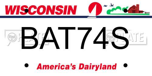 BAT74S Wisconsin License Plate