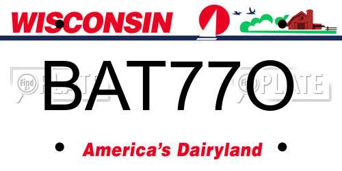 BAT77O Wisconsin License Plate