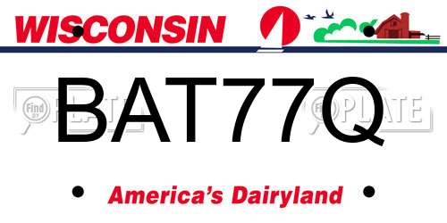 BAT77Q Wisconsin License Plate