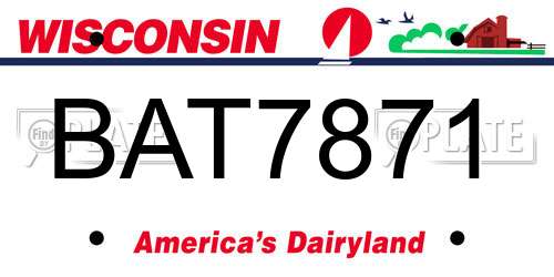 BAT7871 Wisconsin License Plate