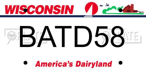 BATD58 Wisconsin License Plate