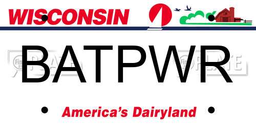 BATPWR Wisconsin License Plate