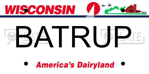 BATRUP Wisconsin License Plate