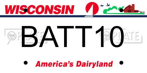 BATT10 Wisconsin License Plate