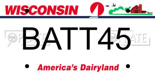 BATT45 Wisconsin License Plate
