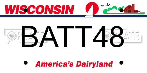 BATT48 Wisconsin License Plate