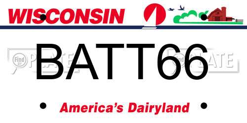 BATT66 Wisconsin License Plate