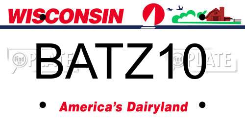 BATZ10 Wisconsin License Plate