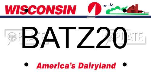 BATZ20 Wisconsin License Plate