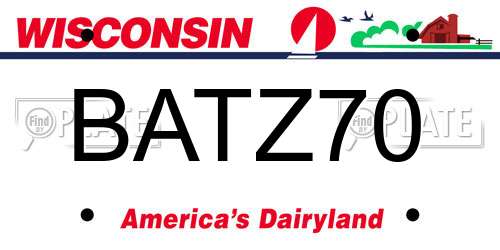 BATZ70 Wisconsin License Plate