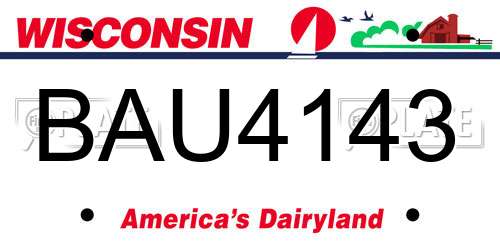 BAU4143 Wisconsin License Plate