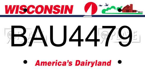 BAU4479 Wisconsin License Plate
