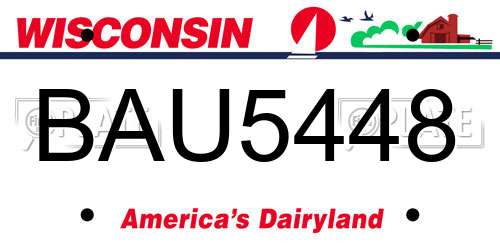 BAU5448 Wisconsin License Plate