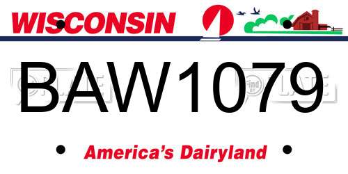 BAW1079 Wisconsin License Plate