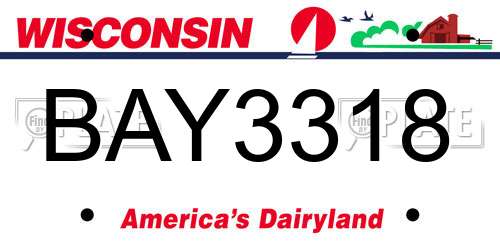 BAY3318 Wisconsin License Plate