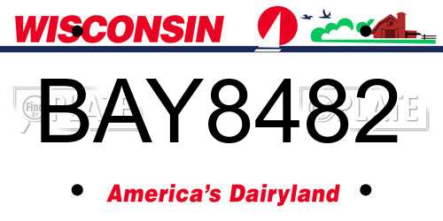 BAY8482 Wisconsin License Plate