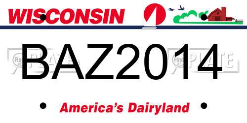 BAZ2014 Wisconsin License Plate