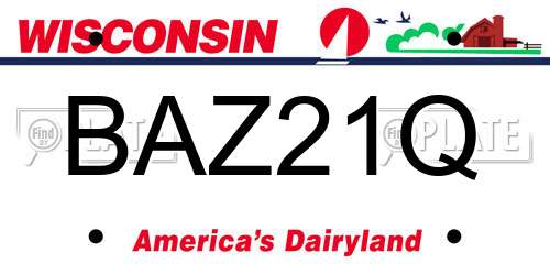 BAZ21Q Wisconsin License Plate