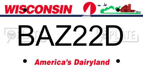 BAZ22D Wisconsin License Plate
