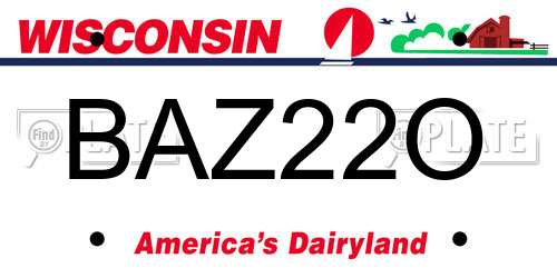 BAZ22O Wisconsin License Plate