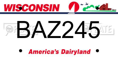 BAZ245 Wisconsin License Plate