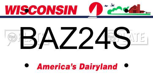 BAZ24S Wisconsin License Plate