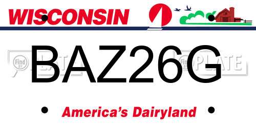 BAZ26G Wisconsin License Plate