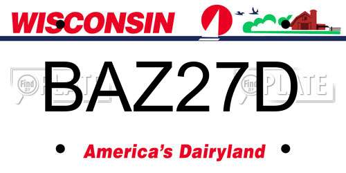 BAZ27D Wisconsin License Plate