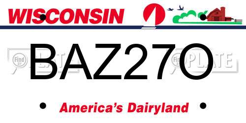 BAZ27O Wisconsin License Plate
